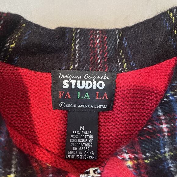 Vintage Designer Originals Fa La La Studio Christmas Sweater Vest Medium - Picture 5 of 8
